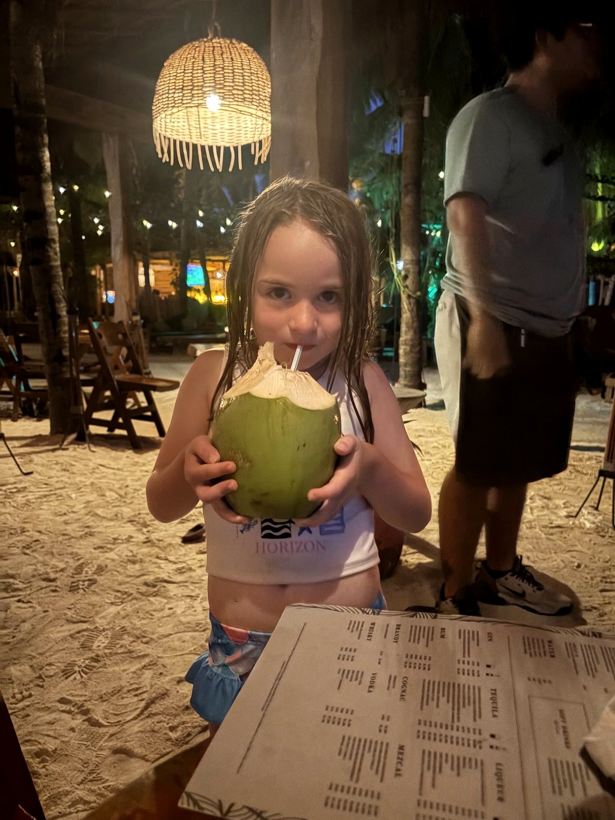 A cold coconut on Isla
