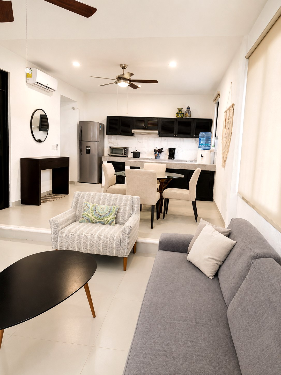 The full living space at El Sueño looking toward the Caribbean