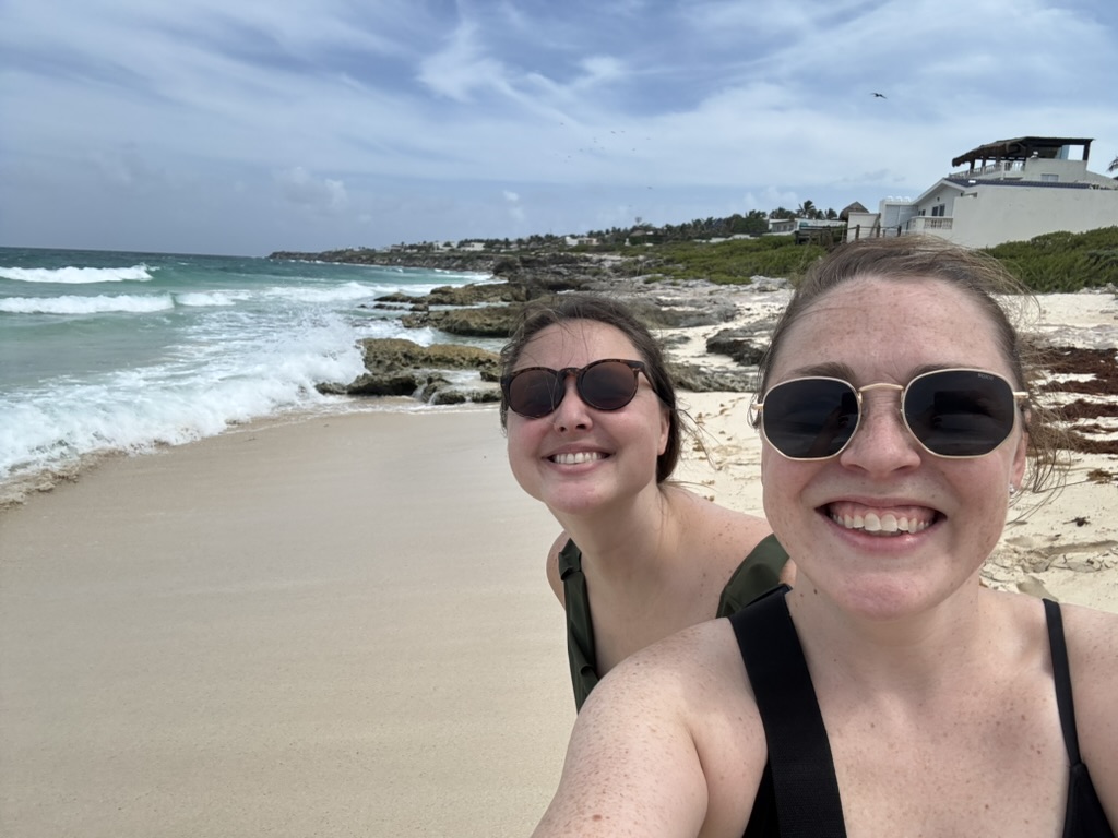 Julie and Kelli by the sea